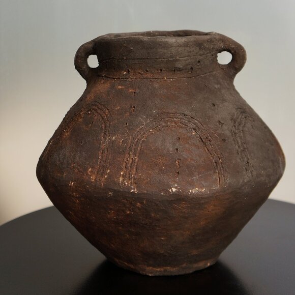 Handmade Tunisian Clay Vase with Handles - Picture 1 of 6